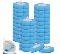 Disposable Toilet Brush Refills, 30 Pcs Toilet Wand Replacement Heads, Scented Sponge Refills Head, Suitable for Toilet Bathroom Floor Drain Washbasin (Blue, Ocean Scent)