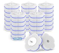 Disposable Toilet Brush Refills 32Pcs Toilet Wand Replacement Heads Deep Cleaning Toilet Wand Disposable Refill Heads for Bathroom Sink Bathtub Wash Basin Mop Pool (Blue&White)