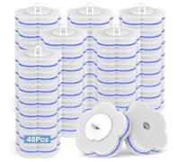 Disposable Toilet Brush Refills 48Pcs Toilet Wand Replacement Heads Deep Cleaning Toilet Wand Disposable Refill Heads for Bathroom Sink Bathtub Wash Basin Mop Pool (Blue&White)
