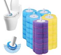 Disposable Toilet Brush Refills, Toilet Brush Head Replacement,3 Layer Sponge Refills Head Bowl Buddy Toilet Cleaner Double-layer Packaging, Unpack to Reveal 18 pcs(Without Handle)