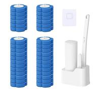 Disposable Toilet Brush Set with 36 Refills & Wall Mounted Holder, Toilet Bowl Cleaning System with Scrubber Wand and Storage Box, Replacement Brushes for Bathroom and Loo Cleaning