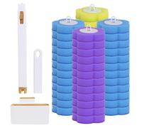 Disposable Toilet Brush Set with 48 Pcs Toilet Wand Replacement Heads Disposable Toilet Cleaning System with Holder Disposable Toilet Bowl Brush Toilet Wand Kit for Bathroom Cleaning