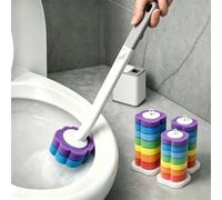 Disposable Toilet Brush, Toilet Cleaning Brush 7 Color-Coded Set - Strong Scrubbing Power, Hygienic Clipper Design No Fall Off, Clean Bathroom, Tub, Floor