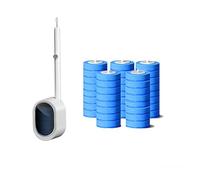 Disposable Toilet Brush with 24 Refill Heads and Holder- Includes Storage Caddy&Toilet Bowl Wand, Wall-Mount Scrubbing Toilet Brush Bathroom Cleaning Kit (1 Wand+40 Refills)