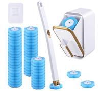 Disposable Toilet Brush with 48 Refills, Toilet Bowl Brush Set with 1 Toilet Wand,1 Wall Mounted Toilet Brush, 1 Adhesive Holder for Bathroom Cleaning