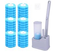 Disposable Toilet Brush with Holder, Disposable Toilet Cleaning System with 36 Refills, Toilets Wand Kit for Bathroom Cleaning, Sink, Bathtub, Floor(grey brush + 36 head)