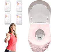 Disposable Toilet Seat Covers, 40Pcs Large Waterproof Toilet Paper Pad for Kid, Woman, Adult, Independent Packing Travel Toilet Seat Covers, Protect in Public Toilet Hospital Hotel (Pink)