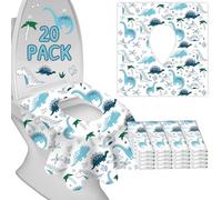 Disposable Toilet Seat Covers for Kids & Adults,Protect from Public Toilets While Potty Training or Travel - Extra Large, Waterproof, Portable -Blue Dinosaur (20pack）