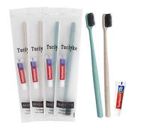 Disposable Toothbrush with Toothpaste Pack of 50,Hotel Toothbrush Set Individually Wrapped Manual Travel Toothbrush Kit for Adults,Kids,Hotel,Homeless,Nursing Home,Charity(Apricot+Green)