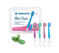 Disposable Toothbrushes with Toothpaste, 5-in-1 Tool(Mini Toothbrush & Floss & Tongue Scraper & Toothpick Set) with Bursting Bead-Portable Oral Care for Home&All in-One Oral Care on The Go (A 10pcs)