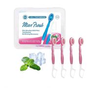 Disposable Toothbrushes with Toothpaste, 5-in-1 Tool(Mini Toothbrush & Floss & Tongue Scraper & Toothpick Set) with Bursting Bead-Portable Oral Care for Home&All in-One Oral Care on The Go (C 10pcs)