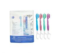 Disposable Toothbrushes with Toothpaste, 5-in-1 Tool(Mini Toothbrush & Floss & Tongue Scraper & Toothpick Set) with Bursting Bead-Portable Oral Care for Home&All in-One Oral Care on The Go (E 26pcs)