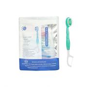 Disposable Toothbrushes with Toothpaste, 5-in-1 Tool(Mini Toothbrush & Floss & Tongue Scraper & Toothpick Set) with Bursting Bead-Portable Oral Care for Home&All in-One Oral Care on The Go (F 26pcs)