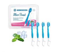 Disposable Toothbrushes with Toothpaste, 5-in-1 Tool(Mini Toothbrush & Floss & Tongue Scraper & Toothpick Set) with Bursting Bead-Portable Oral Care for Home&All in-One Oral Care on The Go (D 10pcs)
