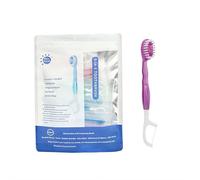 Disposable Toothbrushes with Toothpaste, 5-in-1 Tool(Mini Toothbrush & Floss & Tongue Scraper & Toothpick Set) with Bursting Bead-Portable Oral Care for Home&All in-One Oral Care on The Go (H 26pcs)
