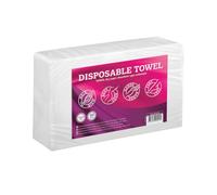 Disposable Towels HBHF Hair Body Hands Feet (50 x75cm) Soft, Highly Absorbent, Premium Quality Towels for Hairdressers and Beauty, Sepratelety folded, 50 Towels Per Pack (White)