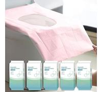 Disposable Travel Toilet Seat Cover, Waterproof and Non-Slip Sanitary Mat, Individually Wrapped, Soft Wood Pulp Paper, Double-Layer Design, Suitable for Public Restrooms (50 Count)