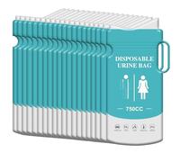 Disposable Urine Bags 750ml, Pee Bags for Camping Travel Outdoor Urinal Toilet Traffic Jam Emergency Portable Car Vomit Bag,Urine Bag Gel Sacs à Urines 20 Pièces