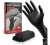 Disposable Vinyl Gloves Black XL 200 Pack Powder Free for Catering Work | Latex free and non sterile, smooth ambidextrous fit, durable for maintenance, janitorial duties and food service handling