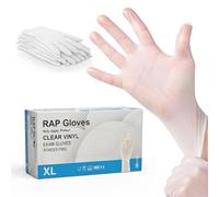 Disposable Vinyl Gloves - Exam Vinyl Gloves, Food Safe, Gloves for Cleaning, Cooking, Gardening & Multipurpose Use Bulk Pack (Clear, XL, 100 Gloves)