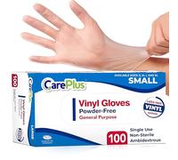 Disposable Vinyl Gloves Small, Non Latex Powder Free 100 Count Clear