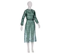 Disposable visitor gown, size L, XL, colour: green, fleece, Med-Comfort: disposable gown for tying, with jersey cuffs for a secure fit on the arm.