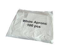 Disposable White Flat Pack of 100 Aprons