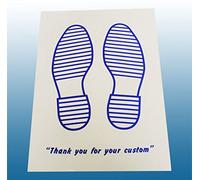 Disposable White Paper Car Floor Mats with Printed Blue Feet 250 pck