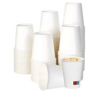 Disposable White Paper Cups | Durable, Thermal Cups for Cappuccino, Herbal Tea, Cocktails Drinks Take Away | Eco-friendly, Compostable, Recyclable for Bars, Events, Offices, Catering (236 ml (200 Pcs