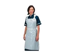 Disposable White Polythene Aprons, Pack of 100, Adult Size, Waterproof, Medical Use