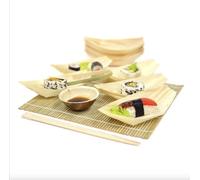 Disposable Wooden Boat Dishes 50-200pcs - Pinewood Snack Sushi Serving Bowls Food Take Out Trays - Suitable for Parties Weddings Christmas Catering Restaurant (200, XXL (24 x 11.5cm))