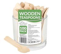 Disposable Wooden Teaspoons - 11cm FSC-Certified Birchwood Compostable Cutlery | Eco Friendly Small Spoons for Coffee, Tea, Drinks, Dessert, Ice Cream, Tasting, Catering, Takeaway & Events
