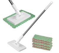 Disposables Dust Mop with 4 Reusable Cloths, 2026 New Clip Wet Wipes Mop, Lazy Mop Clip On, Automatic Cloth Changing Mini Mo p for Wet and Dry Use Hands-Free Mini M op for Floor Wall (1PC)
