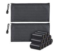 Disposal Sanitary Napkin Bags, Feminine Disposable Privacy Protection Sanitary Tampons Menstrual Liners Bag, 12 Roll Personal Disposal Hygiene Period Diapers Bag for Women with Zipper Bags (Black)