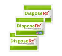 DisposeRx Medication Disposal Packets, Efficient & Simple to Use, 3 Packs | Powder-to-gel technology for home disposal, no transfer or pouch needed, works in existing vials for pills, capsules, liquids