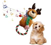 DISPRA Christmas Squeaky Dog Toys | Squeaky Dog Chew Toys | Heavy Duty Rope Chew Toys for Aggressive Chewers, Christmas Dog Plush Toys, Christmas Dog Toys