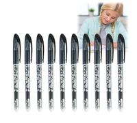 DISRIC 10-Pack Black Gel Erasable Pens with Rubber on the End,Erasable Gel Pens Black for Writing,Handwriting Pen,School Pen,Stationery Supplies