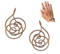DISRIC 2PCS Copp/er Palm Ring R/eiki Spir/al Hand Rings,Tensor Rin/gs C/opper for Meditation & Energy He/aling,Copp/er Cuffs for Crystal Work,Cop/p/e/rs R/ings for Women & Men