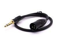 Disscool 3 Pins Balanced Cord, 6.35mm 1/4 inch Male to XLR Male Stage Patch DMX Microphone Audio Converter Adapter Cable for Mic, Mixer, Amplifier, Sound Card(0.5m/1.65ft)
