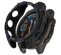 Disscool Case Cover Compatible with Garmin Tactix 8 AMOLED 51mm Protector Covers, Soft Anti Drop TPU Replacement Protective Cases Smart Watch Accessories(Black+Blue)