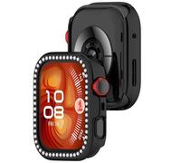 Disscool Case Cover Compatible with Huawei Watch Fit 4 Smartwatch Anti Drop Hard PC Replacement Protective Cases Synthetic Diamond Decoration Cover Watch Accessories(Black)