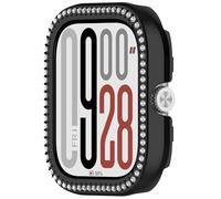 Disscool Case Cover Compatible with Redmi Watch 5/eSIM/4 Smartwatch Anti Drop Hard PC Replacement Protective Cases Synthetic Diamond Decoration Cover Watch Accessories(Black)