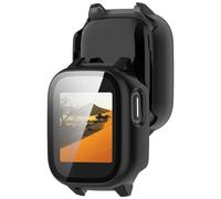 Disscool Full Coverage Case with Screen Protector Compatible with Cosmo JrTrack5 PC and Real Glass Protective Case Cover Smart Watch Accessories(Black)