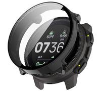 Disscool Full Coverage Case with Screen Protector Compatible with Suunto Vertical PC and Real Glass Protective Case Cover Smart Watch Accessories(Black)