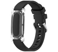 Disscool Replacement Adjustable Wrist Bands Compatible with Google Fitbit Air Soft TPU Wrist Split Integration Strap with Quick Release for Man Women(Black)