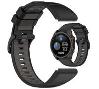 Disscool Replacement Adjustable Wristbands Compatible with Garmin Fenix 8 Pro Microled 51mm/8 Pro Amoled 51mm Comfortable Silicone Wrist with Strap Smart Watch Accessories(26mm/Black+Grey)