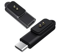 Disscool Replacement Charging Dock Compatible with Xiaomi Band 10/10 NFC/9/9 Pro/8 Active/8 Pro/Band 2, Male to Famale Type C Smartwatch Charger Stand Adapter(Black/2 Pieces)