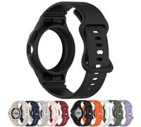 Disscool Replacement Wristbands Compatible with Google Pixel Watch 2/Pixel Watch, Adjustable Soft Leather Wrist Strap Integrated Band with Protective Case with Quick Release Watch Accessories(Black)