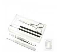 Dissecting Set in Plastic Box, 6 Pieces Stainless Steel