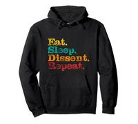 Dissent Resist Funny Pro-Democracy Eat Sleep Repeat Pullover Hoodie